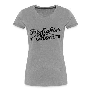 Feuerwehrfrau Mama - Frauen Premium Bio T-Shirt - Grau meliert - Vorne - Mia (176cm)