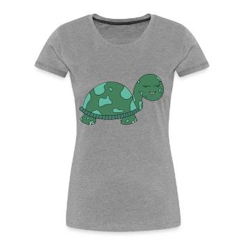 Schildkröte - Frauen Premium Bio T-Shirt - Grau meliert - Vorne - Mia (176cm)