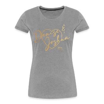 Sturm der Liebe Traumpaar Denise & Joshua - Frauen Premium Bio T-Shirt - Grau meliert - Vorne - Mia (176cm)