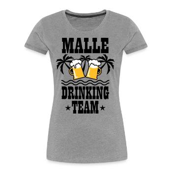 08 Malle Drinking Team Beer Mass Bier Party - Frauen Premium Bio T-Shirt - Grau meliert - Vorne - Mia (176cm)