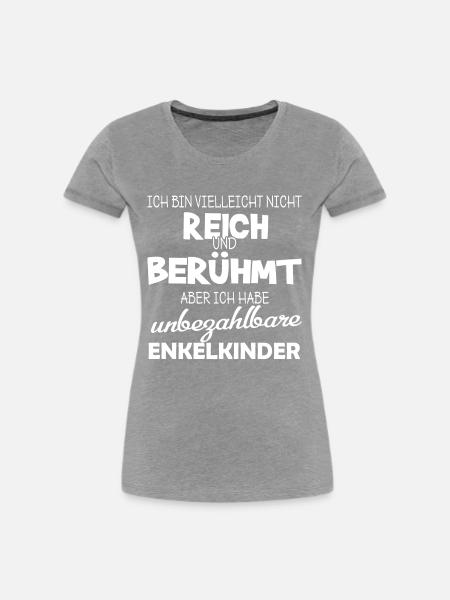 unbezahlbare Enkelkinder - Frauen Premium Bio T-Shirt - Grau meliert