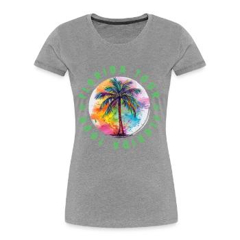 Florida Tour Urlaub Plame Bunt - Frauen Premium Bio T-Shirt - Grau meliert - Vorne - Mia (176cm)