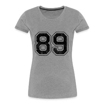 Anzahl 89 - Frauen Premium Bio T-Shirt - Grau meliert - Vorne - Mia (176cm)