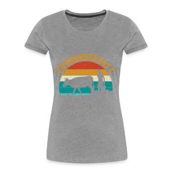 Führungskraft Bauer Viehzüchter Retro Vintage - Frauen Premium Bio T-Shirt - Grau meliert - Vorne - Mia (176cm)
