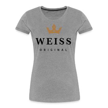 White - Women's Premium Organic T-Shirt - heather grey - Front - Mia (176cm)