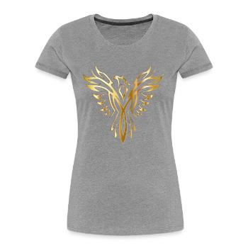 Der Phönix - Frauen Premium Bio T-Shirt - Grau meliert - Vorne - Mia (176cm)
