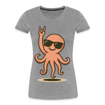 OctoRock Baby - Women's Premium Organic T-Shirt - heather grey - Front - Mia (176cm)