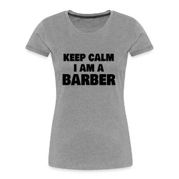 Barber Hairdresser Hairstylist Hair Salon Hair - Women's Premium Organic T-Shirt - heather grey - Front - Mia (176cm)