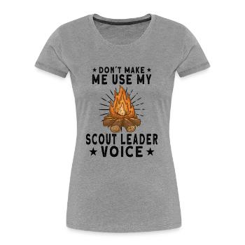 Scout Camping Outdoor Campfire Hiking Backpacking - Women's Premium Organic T-Shirt - heather grey - Front - Mia (176cm)