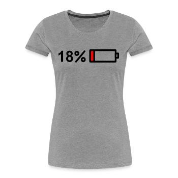 Enfin 18 ! Joyeux 18 ans! Conception d’anniversaire - T-shirt bio Premium Femme - gris chiné - Devant - Mia (176cm)