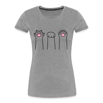 Scissors Stone Paper Cat Paw Game Cat Paws - Women's Premium Organic T-Shirt - heather grey - Front - Mia (176cm)