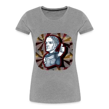 Romains/Rome/Italie - T-shirt bio Premium Femme - gris chiné - Devant - Mia (176cm)