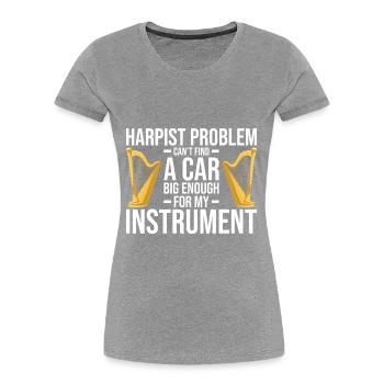Harfe - Frauen Premium Bio T-Shirt - Grau meliert - Vorne - Mia (176cm)