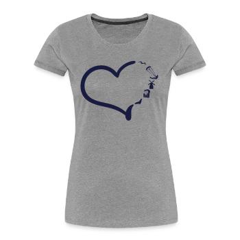 Herz Heimat Küste Meer Wakeboard - Frauen Premium Bio T-Shirt - Grau meliert - Vorne - Mia (176cm)