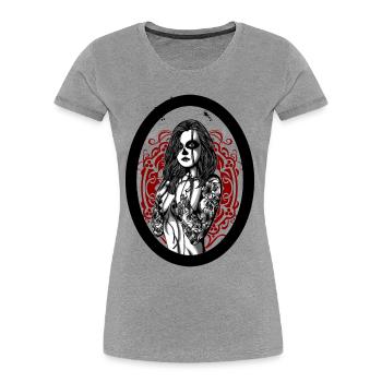 Women with tattoo - Women's Premium Organic T-Shirt - heather grey - Front - Mia (176cm)