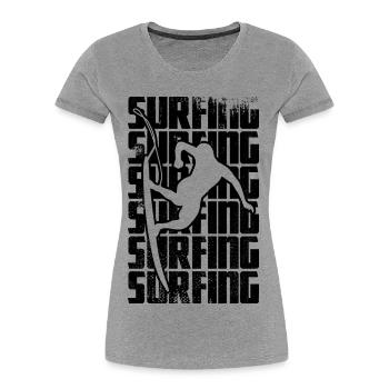 Surfing - Women's Premium Organic T-Shirt - heather grey - Front - Mia (176cm)