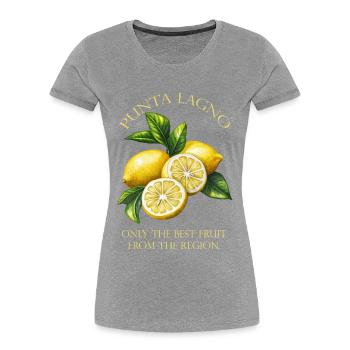 Punta Lagno Lemon - Frauen Premium Bio T-Shirt - Grau meliert - Vorne - Mia (176cm)