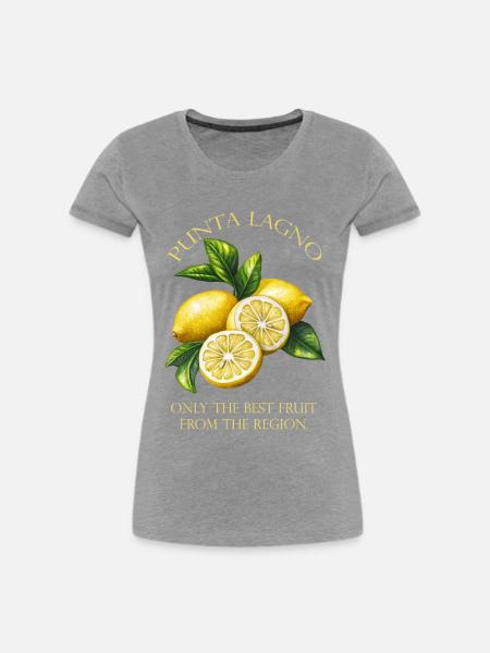 Punta Lagno Lemon - Frauen Premium Bio T-Shirt - Grau meliert