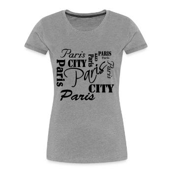 Paris - Women's Premium Organic T-Shirt - heather grey - Front - Mia (176cm)