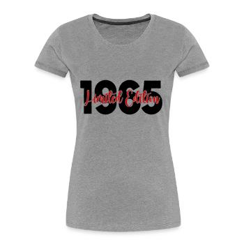 Limited Edition 1965 - Geburtstag 1965 Farbwechsel - Frauen Premium Bio T-Shirt - Grau meliert - Vorne - Mia (176cm)