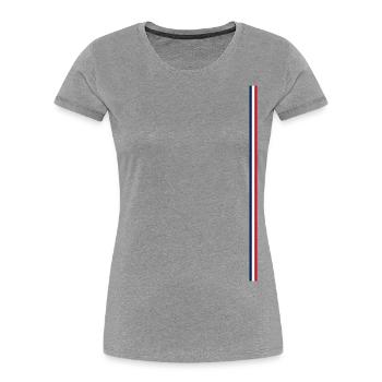 Frankreichflagge Style Streifen - Frauen Premium Bio T-Shirt - Grau meliert - Vorne - Mia (176cm)
