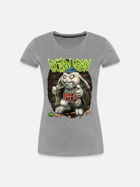 Extrem Vegan - Frauen Premium Bio T-Shirt - Grau meliert