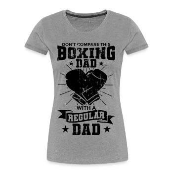 Boxer Vater - Frauen Premium Bio T-Shirt - Grau meliert - Vorne - Mia (176cm)