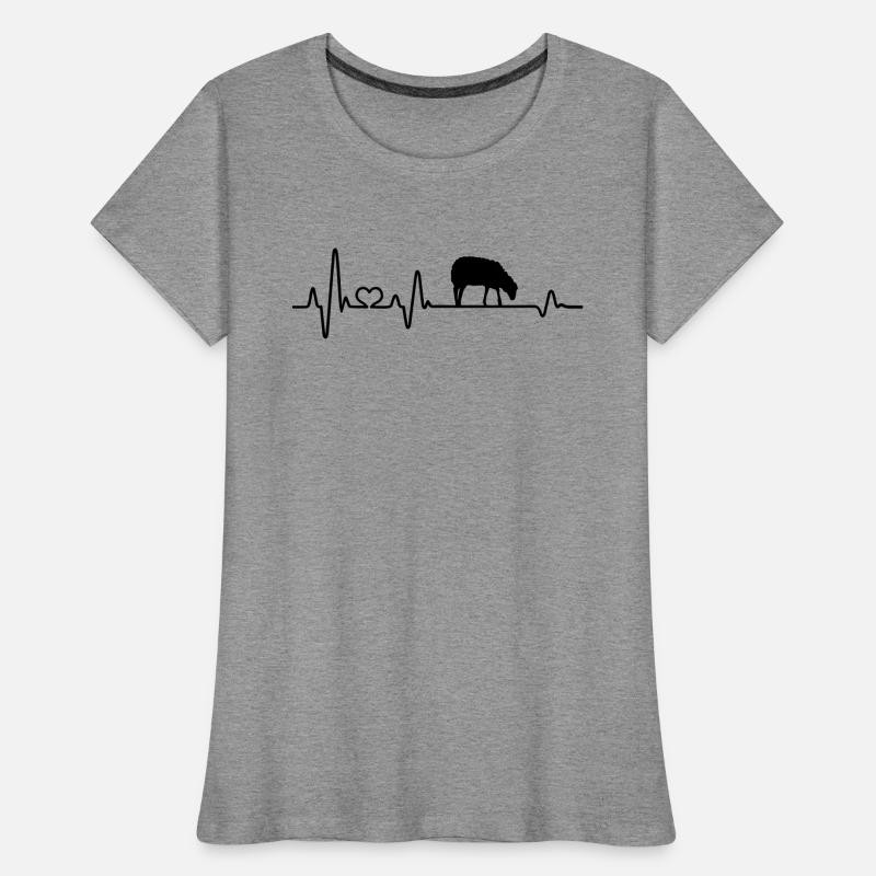 Schaf Herzschlag Schäfer Geschenkidee liebe Schafe Frauen Premium Bio T-Shirt