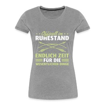 Bogenschütze im Ruhestand Rentner - Frauen Premium Bio T-Shirt - Grau meliert - Vorne - Mia (176cm)