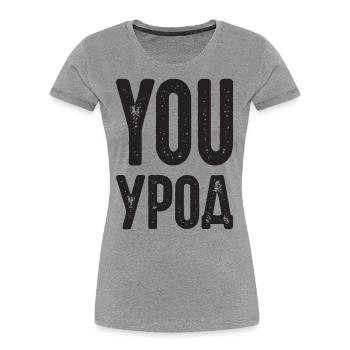 You Freak! Spruch auf Russisch Russak Russland - Frauen Premium Bio T-Shirt - Grau meliert - Vorne - Mia (176cm)