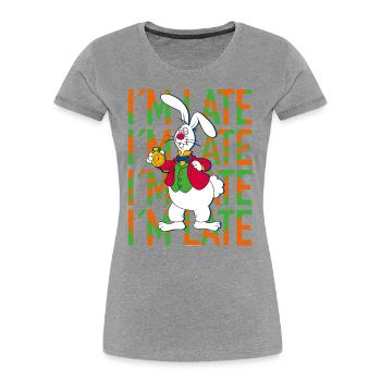 Alice Im Wunderland Benny Bunny - Frauen Premium Bio T-Shirt - Grau meliert - Vorne - Mia (176cm)