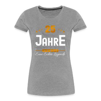25. Jubiläum - Firmenjubiläum - Frauen Premium Bio T-Shirt - Grau meliert - Vorne - Mia (176cm)