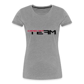 Amis de texte écrit paire équipe de rêve de sport - T-shirt bio Premium Femme - gris chiné - Devant - Mia (176cm)