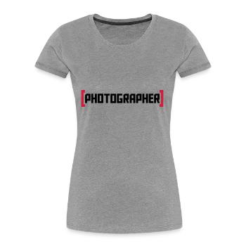 Photographer - Frauen Premium Bio T-Shirt - Grau meliert - Vorne - Mia (176cm)