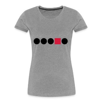 Forme Circle Square Rectangle Anders bords de diff - T-shirt bio Premium Femme - gris chiné - Devant - Mia (176cm)