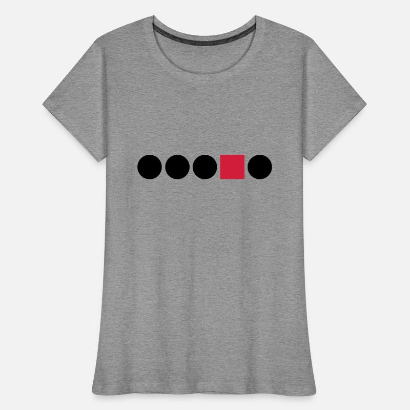 Forme Circle Square Rectangle Anders bords de diff T-shirt bio Premium Femme