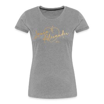 Sturm der Liebe Traumpaar Laura & Alexander - Frauen Premium Bio T-Shirt - Grau meliert - Vorne - Mia (176cm)