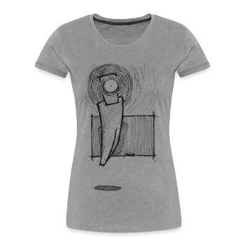 Levitating eye projection - Women's Premium Organic T-Shirt - heather grey - Front - Mia (176cm)