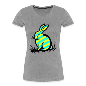 Ostern Symbol Hase - Frauen Premium Bio T-Shirt - Grau meliert - Vorne - Mia (176cm)