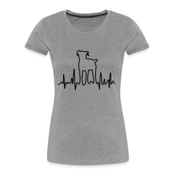 Hund-Herzschlag - Frauen Premium Bio T-Shirt - Grau meliert - Vorne - Mia (176cm)