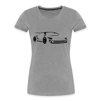 Schnelles Supercar Konzept Auto Sportwagen Rennen - Frauen Premium Bio T-Shirt - Grau meliert - Vorne - Mia (176cm)