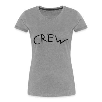 Crew Comic Logo - Frauen Premium Bio T-Shirt - Grau meliert - Vorne - Mia (176cm)
