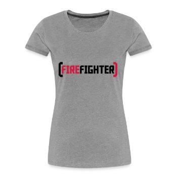 Firefighter Logo - Frauen Premium Bio T-Shirt - Grau meliert - Vorne - Mia (176cm)