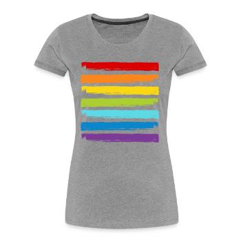 Regenbogen LGBT LGBTQ CSD Symbol Muster Gay Pride - Frauen Premium Bio T-Shirt - Grau meliert - Vorne - Mia (176cm)