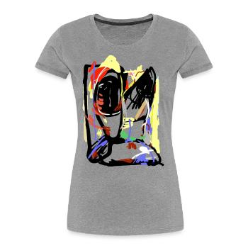 Kunst - Frauen Premium Bio T-Shirt - Grau meliert - Vorne - Mia (176cm)