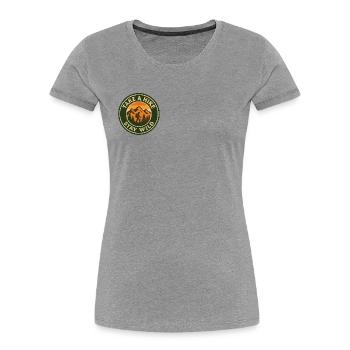 Faites une randonnée - Restez sauvage - T-shirt bio Premium Femme - gris chiné - Devant - Mia (176cm)