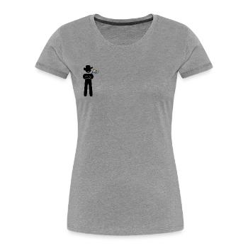 Le fier hippie campagnard - T-shirt bio Premium Femme - gris chiné - Devant - Mia (176cm)