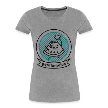 Pastèque - T-shirt bio Premium Femme - gris chiné - Devant - Mia (176cm)