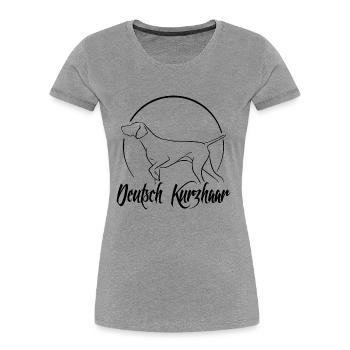 Deutsch Kurzhaar Jagdhunde Hund Wilsigns - Frauen Premium Bio T-Shirt - Grau meliert - Vorne - Mia (176cm)