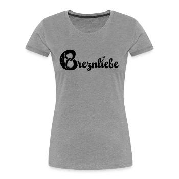 Breznliebe – Denn Brezn sind das Brot der Bayern! - Frauen Premium Bio T-Shirt - Grau meliert - Vorne - Mia (176cm)
